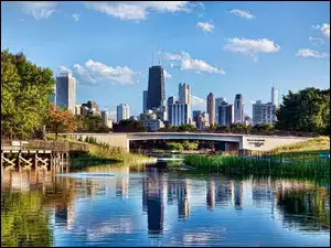 Na Miasto, Chicago, Most, Rzeka, Widok
