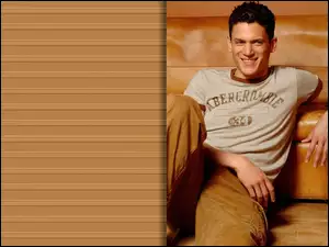 Wentworth Miller, brązowe spodnie