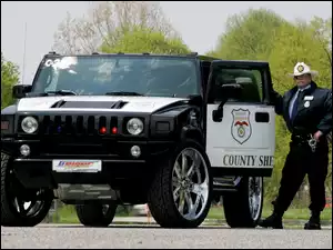 Samochód, Policjant, Policyjny, Hummer