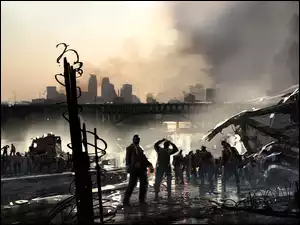 Miasto, Zgliszcza, Most, Zombi