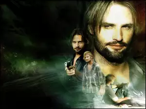 Filmy Lost, koszula, Josh Holloway, pistolet