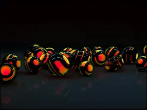 Kolorowe świecące kulki w grafice 3D