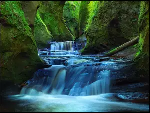 Rzeka Carnock Burn, Szkocja, Wąwóz Finnich Glen