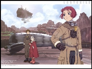 Last Exile, pojazd, skały, ludzie