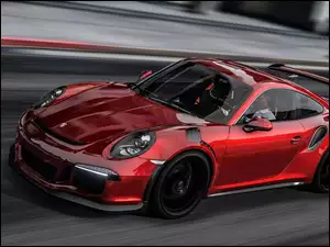 Czerwone Porsche 911 GT3 RS rocznik 2015