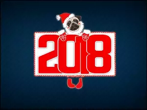 Piesek z Nowym Rokiem 2018