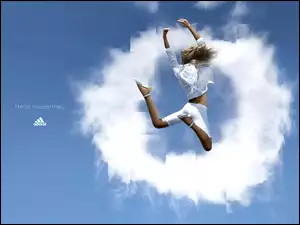 chmury, Adidas, spodnie, kobieta, bluza
