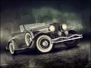 Zabytkowy czarny Duesenberg