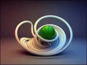 Zielony zakrętas w grafice 3D