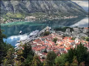 Góry, Statki, Kotor, Czarnogóra, Miasto
