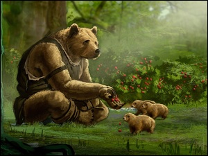 Leśne zwierzęta w grafice fantasy