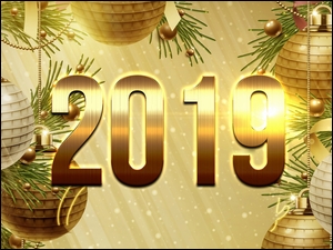 Nowy Rok 2019 z ozdobami