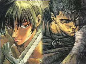 Berserk, ludzie, miecz, twarze