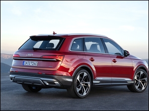 Tył, Czerwone, Audi Q7, Bok