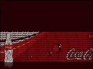 Butelka, Grafika, Coca-Cola, Logo, Krople