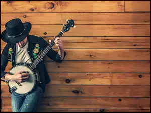 Kapelusz, Banjo, Muzyk, Mężczyzna, Instrument