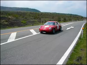 Zabytkowy, Szosa, Czerwony, Abarth 1000 Mono