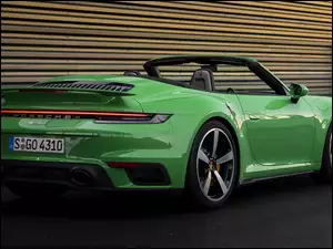 Kabriolet, Zielone, Porsche 911 Turbo