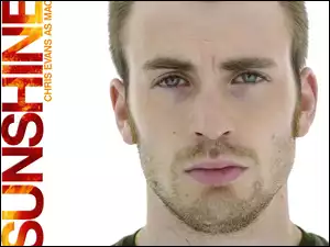 napis, Sunshine, twarz, Chris Evans, bródka
