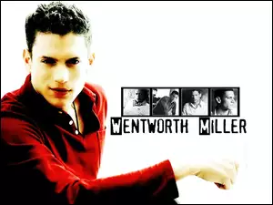 Wentworth Miller, czrwona bluzka