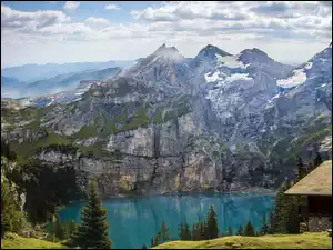 Góry, Jezioro Oeschinen, Dom, Szwajcaria, Alpy Berneńskie, Kanton Berno