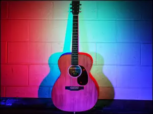 Ściana, Gitara, Kolory, Cień