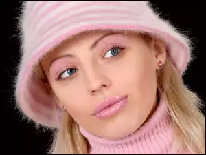 Golf, Kobieta, Kapelusz, Makijaż, Dziewczyna, Różowy, Biżuteria, Blondynka