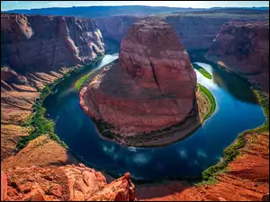Stany Zjednoczone, Rzeka, Arizona, Kanion, Skały, Kolorado River, Zakole, Park Narodowy Glen Canyon, Horseshoe Bend