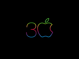 Czarne, Logo, Cyfra, Tło, Apple, 3, 2D, Kolorowe