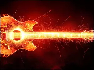 Grafika, Gitara, Ogień