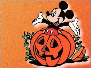 dynia, Halloween, Myszka Miki