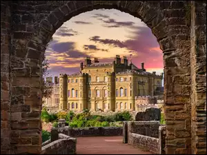 Culzean Castle, Mury, Szkocja, Zamek, Maybole, Chmury, Łuk