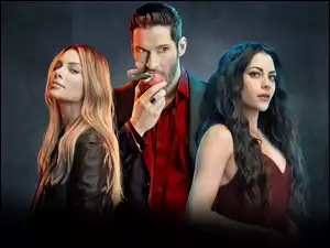 Postaci na plakacie do serialu Lucyfer