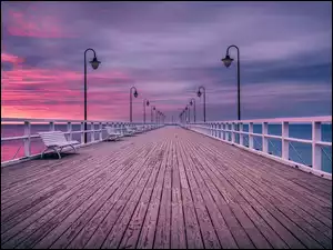Molow Gdyni Orłowo o wschodzie słońca