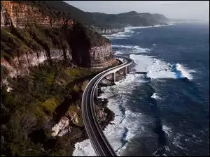 Klif, Wybrzeże, Góry, Nowa Południowa Walia, Most, Morze, Australia, Sea Cliff Bridge