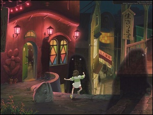 światła, Spirited Away, budynki