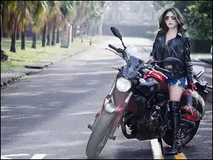 Motocykl, Ulica, Kobieta