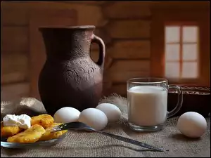 Dzbanek, Mleko, Jajka, Racuchy