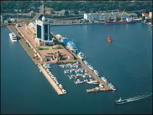 Odessa, Ukraina, Budynki, Łodzie, Port, Statki