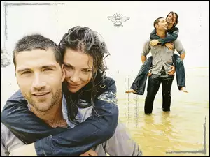 Filmy Lost, mokrzy, Evangeline Lilly, Matthew Fox