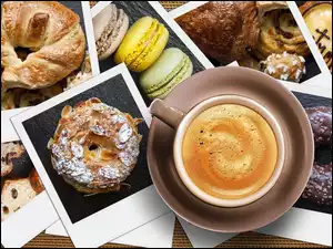 Kubek cappuccino na zdjęciach