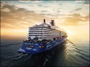 Wycieczkowy, Chmury, Mein Schiff 5, Statek pasażerski, Morze