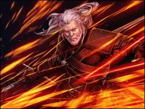 The Witcher 3 Wild Hunt, Ogień, Wiedźmin 3 Dziki Gon, Gra, Geralt z Rivii
