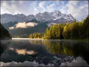Garmisch-Partenkirchen, Niemcy, Góry, Jezioro Eibsee, Bawaria
