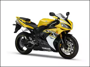 żółty, światła , tłumik , opony , Motory Yamaha, Ścigacze, lusterka, Sportowe, koła, kierownica, siedzenie