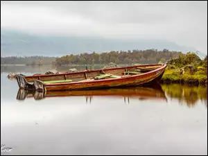 Jezioro Mosvatnet, Norwegia, Skarpa, Łódka, Skjolden