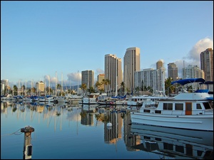 Jachty, Honolulu, Hawaje, Waikiki