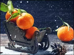 Pomarańcze na saniach