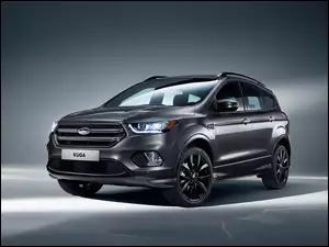 Samochód Ford Kuga Ginebra rocznik 2016 w grafitowym kolorze