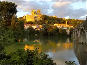 Francja, Rzeka, BĂŠziers Cathedral, Katedra Saint Nazaire, Most